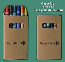 Carrefour, boîte de 6 crayons de couleur à la cire Cire crayons price