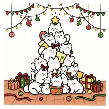 Serviettes en papier chat sapin de Noël chats. Napkins Christmas tree with cats Christmas Tree price