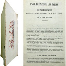 l'art de fleurir les tables Conférence 1904 Albert Maumené art floral fleuriste Conférence table price