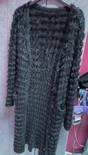 Faux fur black cardigan woolly jacket veste noire fausse fourrure TU Jacket femme price