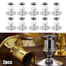 2 X Plastique Plaqué Argent Bougie Base Support en Fuseau Pilier Bougeoir Bougie support price