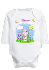 Body bébé lapin mignon personnalisé avec prénom réf 93 L manches longues Body bébé price
