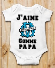 Body bébé J aime OM marseille Comme papa Manche Courte Body bébé price