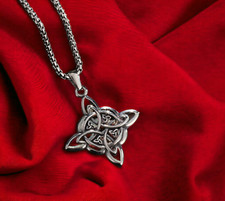 Collier pendentif  Noeud de sorcière  en Acier Inoxydable Idéal Cadeaux Collier en argent price