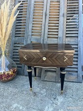 Table de chevet vintage bois et laiton style Art déco Table de chevet price