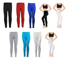Leggings Fille Coton Viscose Élasthanne Extensible Sans Motif Pour Danse UK Leggings price