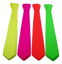 Cravate Homme Fluo Uni 47,5 cm Plastique Fixation Facile élastique Déguisement Cravate price