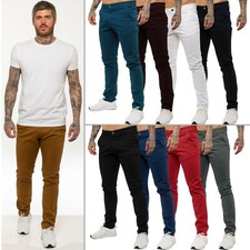 Enzo Hommes Pantalon Chino Slim Fit Extensible Skinny Coton Jean Tout Tailles UK Pantalon homme price