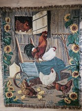 Jeté de Canapé Campagne Plaid Lit Basse Cour Ferme Coq Poule Poussins Jeté de canapé price