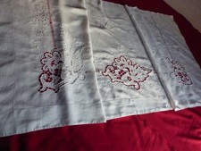 DEVANT DE DRAP ANCIEN LIN BRODERIE BLANCHE ET RICHELIEU DEBUT XXè Drap price