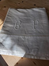 Ancien drap  monogramme BP jour echelle 230 cm sur 285 cm B2 Drap price