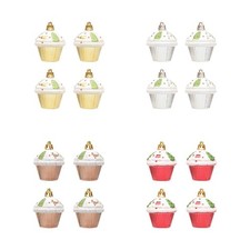 Ensemble de 4 Décorations de Cupcakes de Noël pour Arbre, Accessoires de Décorations & accessoires de Noël price