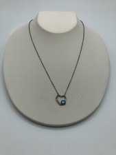 Beautiful Stunning Sterling Silver 925 Cz & Enamel Eye Pendant Necklace#B354 Collier à pierres colorées price