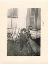 ANCIENNE PHOTOGRAPHIE ENFANT A LA POUSSETTE, BÉBÉ DANS LE TRANSAT Transat bébé price
