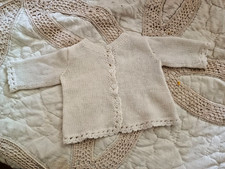 gilet blanc tricoté main  pour poupée mesure dans annonce Gilet bébé price