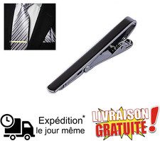 Pince à Cravate Homme Noir Classique Accessoire Costume Mariage Élégant Pince à cravate price