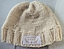 Bonnet Bébé simple ,0-1 MOIS, Beige, Neuf, Tricot Main. Bonnet bébé price
