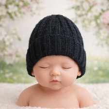 🍼 BONNET BÉBÉ 💜 NAISSANCE A 3 MOIS LAINE NOIRE Bonnet bébé price