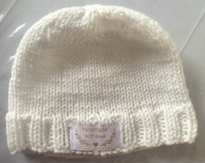 Bonnet Bébé simple Blanc ,0-1 MOIS, Neuf, Tricot Main. Bonnet bébé price