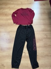 Pyjama Long 2 Pièces Noir Et Bordeaux Taille M Pyjama femme price