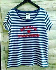 T-shirt de pyjama rayé bleu taille M Queentex Pyjama femme price