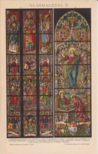Peinture Sur Verre Fenêtre Sacrée CHROMOLITHOGRAPHIE De 1894 Peinture sur verre price