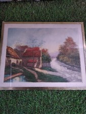 PEINTURE AQUARELLE SUR PAPIER SOUS VERRE SIGNE DUPONT  FRENCH ANTIQUE Peinture sur verre price