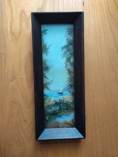 Peinture sur verre dans un cadre en bois - Voilier sur un lac Peinture sur verre price