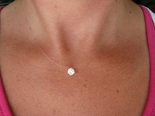 Collier fil transparent strass Swarovski 6 mm et fermoir argent 925 NEUF Swarovski Kolye price