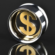 Tube Tunnel 6-24Mm Or Dollar Double Élargi Plug Argent Oreille Piercing Z207 Piercing or & argent price
