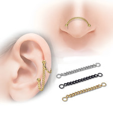 Piercing connecteur chaîne nez argent or noir connecteur chaîne nez... Piercing or & argent price