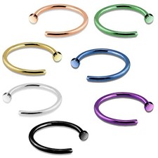 0,8mm Anneau Piercing Nez Ouvert Piercing Nasal à Pince Courbé Z504 Piercing or & argent price