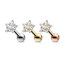 Helix Piercing Acier Inox Goujon Alveoles Étoile Star Zircon Rose or Argent Piercing or & argent price