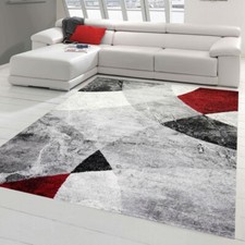 Tapis de Salon moderne Design abstrait marbré Losanges ondulés rouge gris - r .. Tapis de salon price