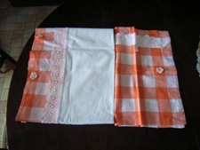 parure de lit de bébé blanc bordé de carreaux orange et broderie anglaise Parure de lit bébé price