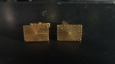 Boutons de manchette vintage dorés motif soleil - avec marquage bijoutier Bouton de manchette price