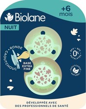 BIOLANE Tétines rondes de nuit | 2 Pack | Phosphorescente | 6 mois & plus | NEUF Tétine de biberon price