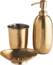 3 Pièce Laiton Style Bathroom Accessory Set, Savon Distributeur, Plat Et Verre Banyo Aksesuar Seti price