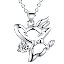 Pendentif argent "A Butterfly with a Bow Tie - Diamond" & sa chaîne - Env. de Fr Papyon price