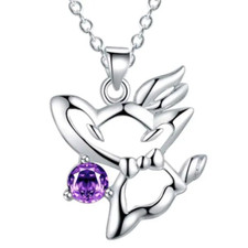 Pendentif argent "A Butterfly with a Bow Tie - Amethyst" & sa chaîne - Env.de Fr Papyon price