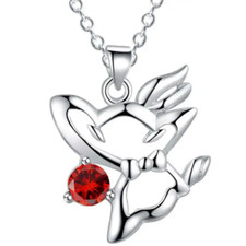 Pendentif argent "A Butterfly with a Bow Tie - Ruby" & sa chaîne - Env. de Fr Papyon price