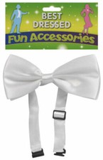 ROBE FANTAISIE DICKY FORMELLE AJUSTABLE PRÉ NOUÉE SATIN SOYEUX BLANCHE NŒUD PAPILLON NEUVE Papyon price