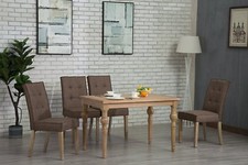 Oliver Smith Roosevelt Collection 5 Piece Dining Set With Dark Brown Grey Chairs Standart Sandalye price