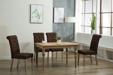 Oliver Smith Roosevelt Collection 5 Piece Dining Set With Dark Brown Chairs Standart Sandalye price
