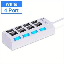 Hub USB 2.0 Blanc à 4 Ports avec LED et Interrupteurs Hub et interrupteur price