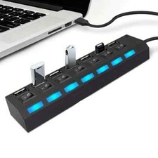 Titre : Hub USB 2.0 à 7 Ports avec Interrupteurs Indépendants et LED Hub et interrupteur price