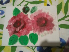 TABLEAU PEINTURE VASE DE FLEURS sur châssis toilé . - PAINTING on canvas Tuval price