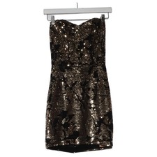Robe de cocktail, taille : S, noir/or, polyester, imprimé, femmes #wAv Elbise price