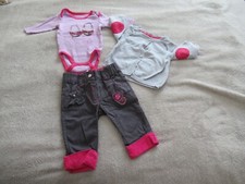 Ensemble bébé fille Body rose danse + pantalon + gilet gris 3 mois Ensemble body bébé price