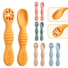 Cuillère d'apprentissage mignonne pour bébé cuillère couverts Silicone souple Cuillère pour bébé price